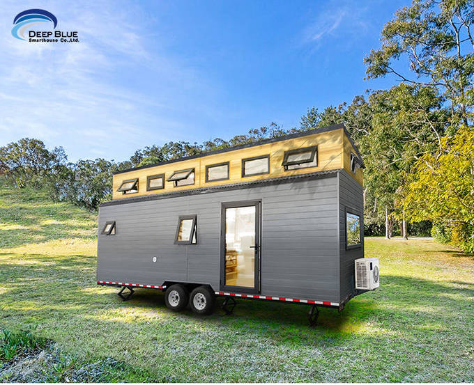 Modern Prefab Tiny Home With MDF Bathroom Door Shower Set White Interior Walls