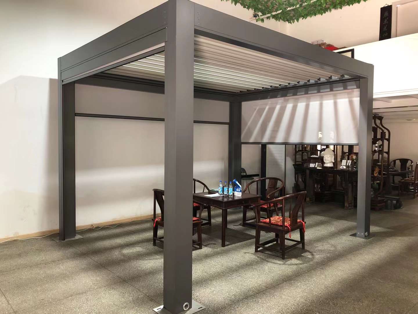 Waterproof Louver Blade Roof Awning Waterproof Aluminum Frame Pergola Awnings