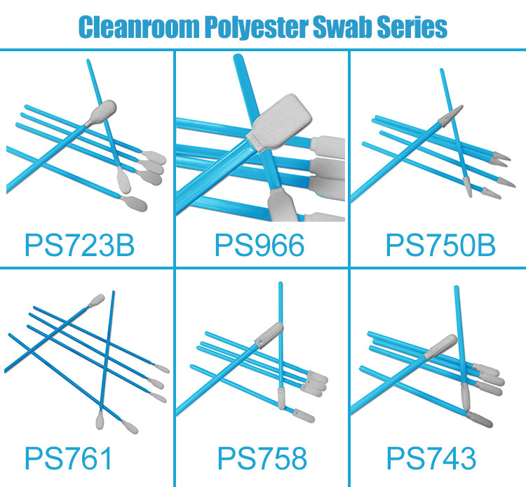 PS758 Industrial Remove Dust Print Head Flat Polyester Swab Cleanroom Swab