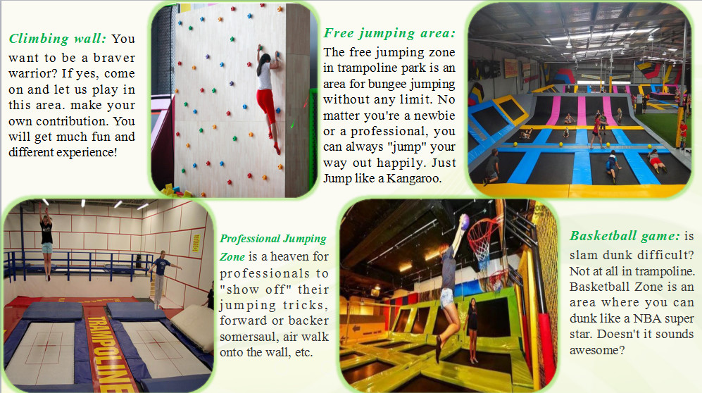 520M2 Hot Sell in China Professional Trampoline/ Big Colorful Customized Indoor Trampoline Park