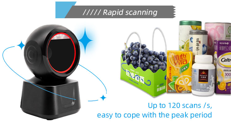 ABS PC Housing Material X7-600 2D Barcode USB QR Code Reader for Desktop Cashier System