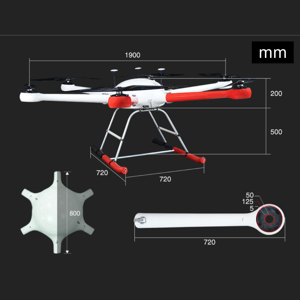 ODM Payload 35KG Thermal Imaging Drone With Auto Tracking 640x512 30X Zoom HX160MP