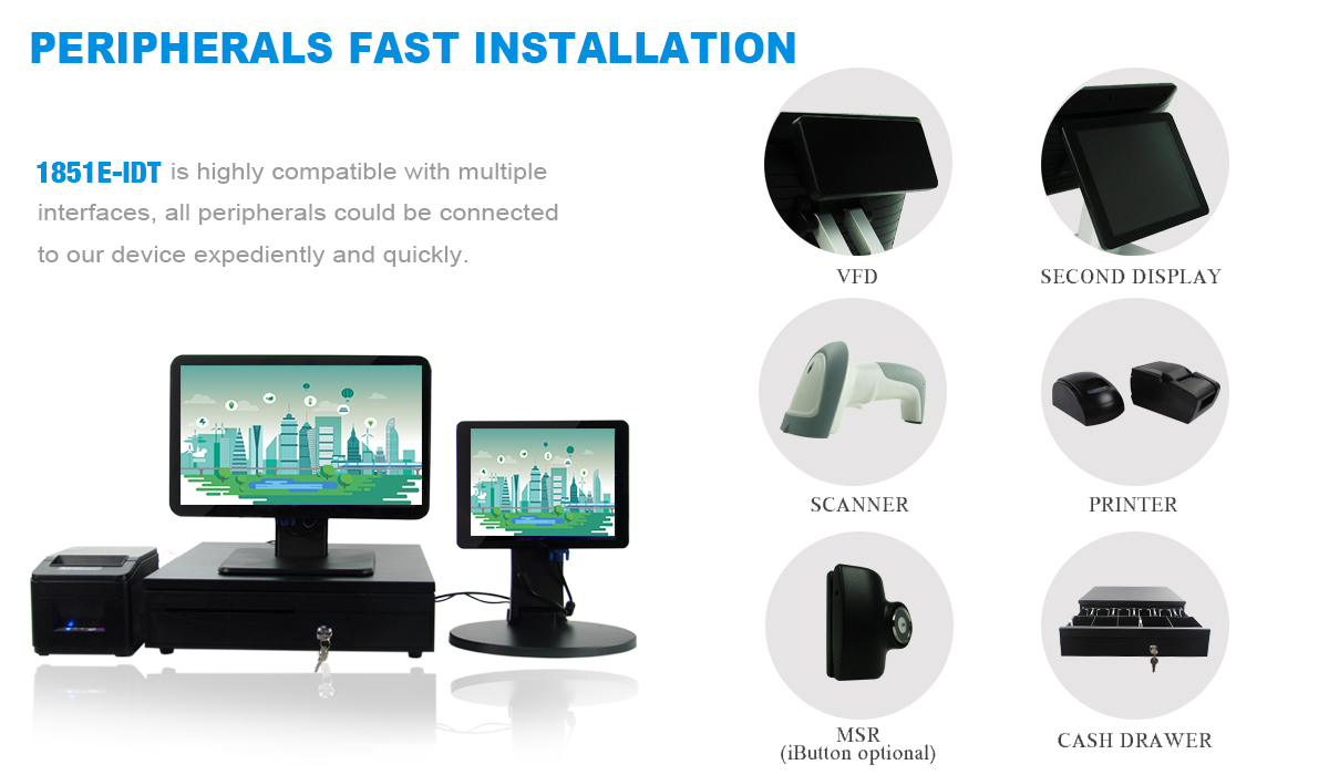 Intel I7 18.5 Inch Capacitive POS System PC For Business
