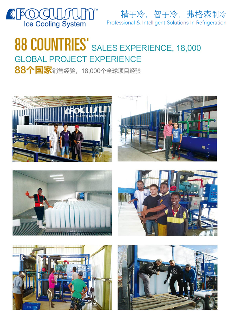 Customized Bar Size Industrial Ice Maker Machine Producing 30 Tons per Day Efficiency
