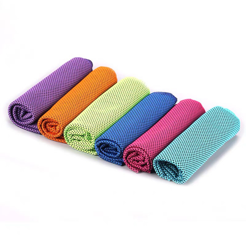 Compact Plain Color Instant Cooling Towel Microfiber With Custom Logo Cold Ice Towel