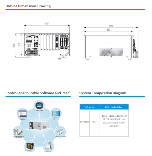Oscillator Control RCS6 6 Axis Industrial Robot Arm Horizontal Installation