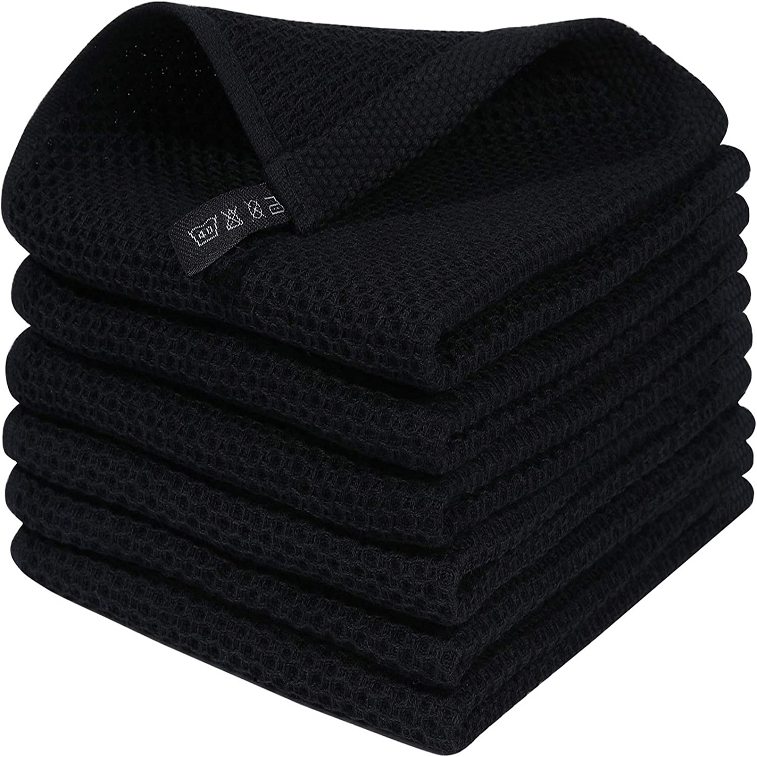 Pure Cotton Honeycomb Kitchen Square Towel Set with Hook Direct Solid Color