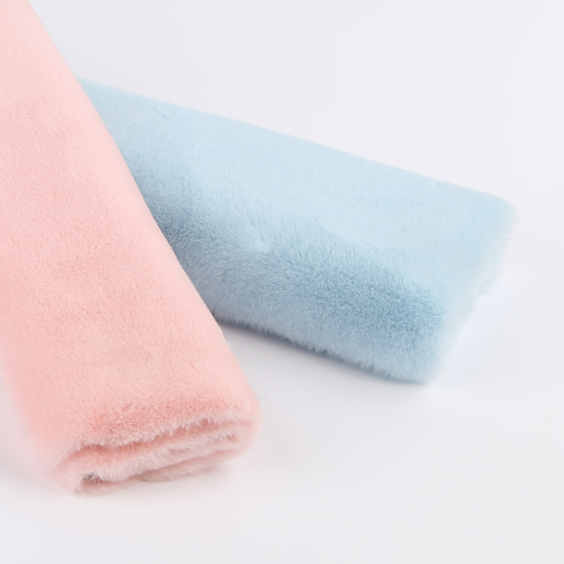 Knitted Type Tricot 100% Polyester Very Soft Big Weight 20-25mm Rabbit Fur Fabric