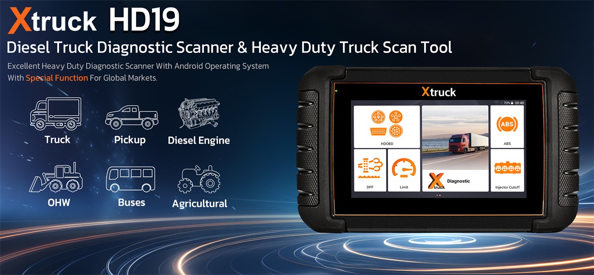 X-truck HD19 With Tablet Diesel Truck Heavy Duty Scan Tool Engine Pickups Programmer Diagnostic Tool