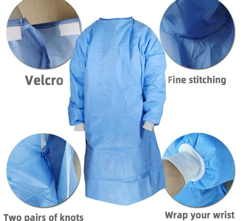 105x127cm CE Reinforced 60gsm Disposable Surgical Gown