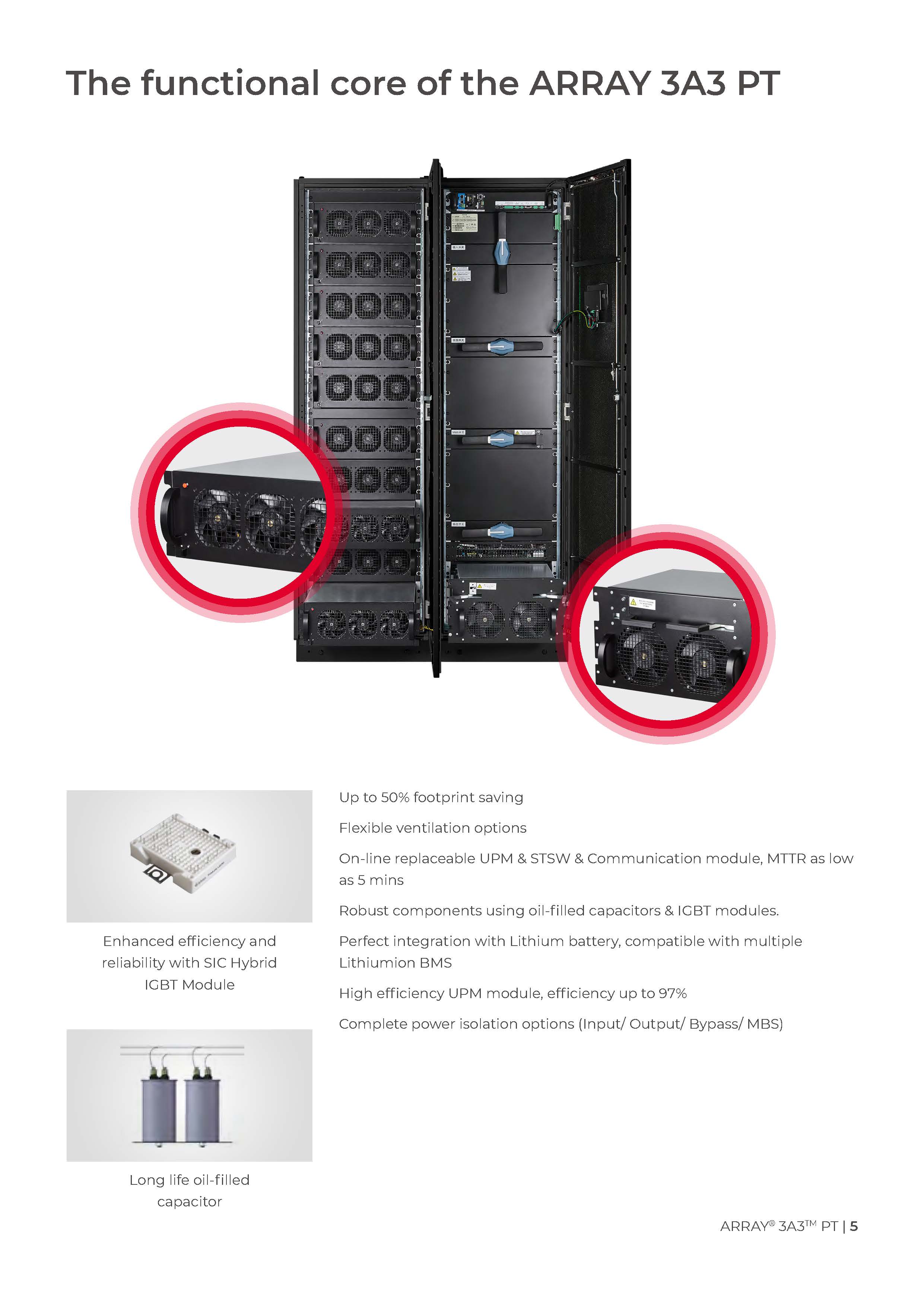 Santak ARRAY 3A3 PT 60KVA 300KVA 600KVA 400V On-line Industrial Modular Backup Power UPS