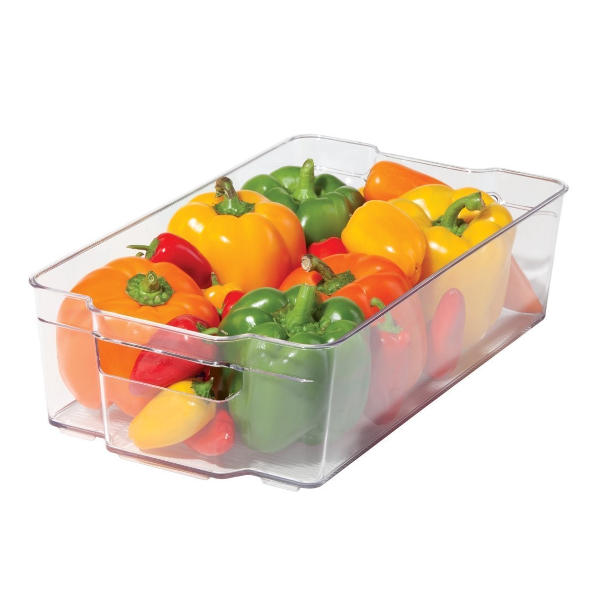 6 Piece Refrigerator and Freezer Stackable Storage Organizer Bins with Handles