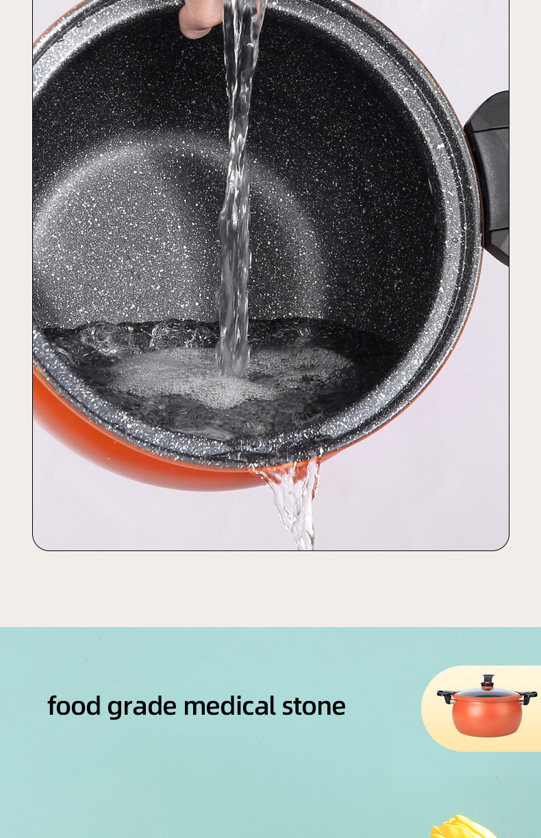 28cm Kitchen Cast Iron Maifan Stone Micro Pressure Cooker With Handle