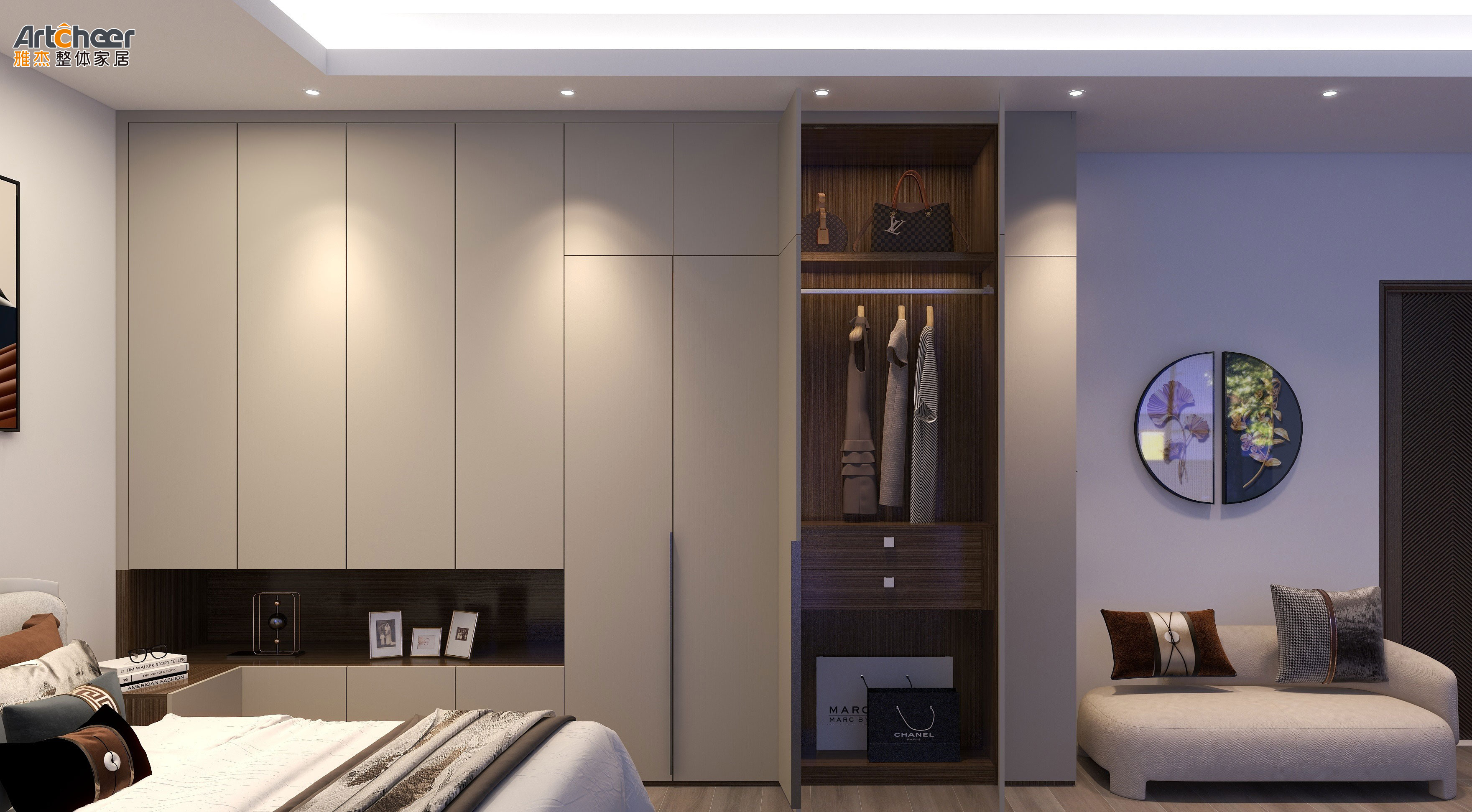 NO Folded Customized Home Bedroom Furniture Large Storage Clothes Wardrobe Closet