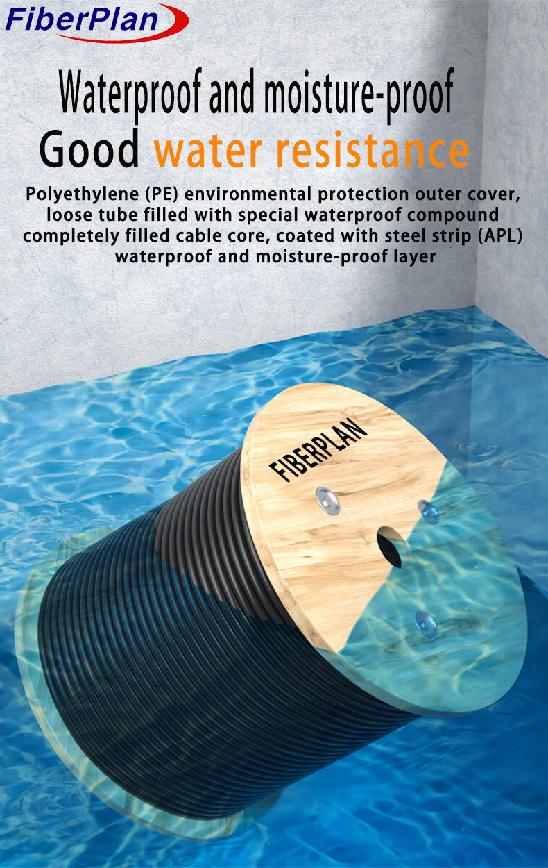 GYTS53 Outdoor Fiber Optic Direct Burial Cable Aluminum Tape Layer Loose Tube
