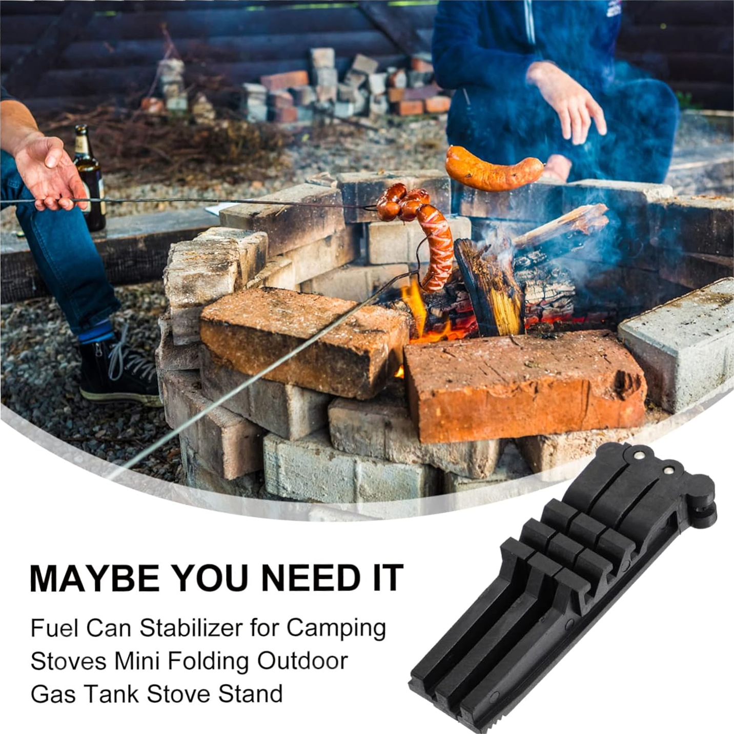 Quility Folding Canister Holder for Camping Stoves 45g Fuel Stabilizer Base Bracket