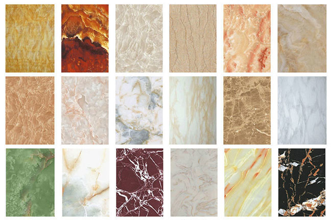 High Glossy 4x8 Marble Alternative PVC Marble Sheet UV Flexible Plastic Sheet
