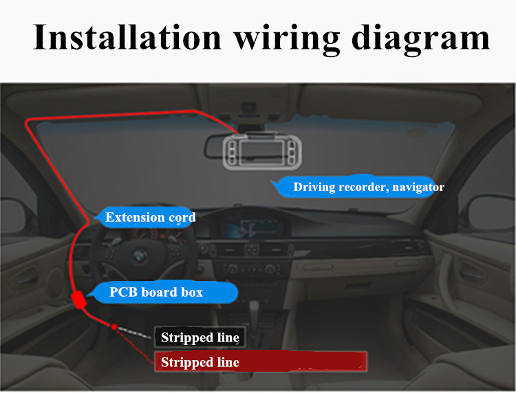 2464 22AWG USB Converter Cable 3.5m 2.5mm For Vehicle GPS 5V To 12V Step Up