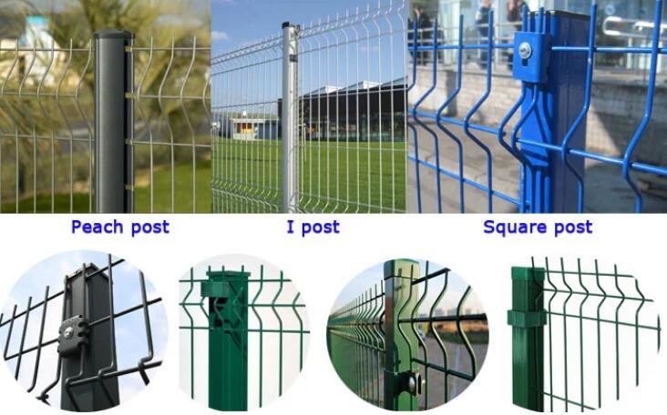 Galvanized RAL6005 Green V Mesh Fencing 2.5m Width Round Post
