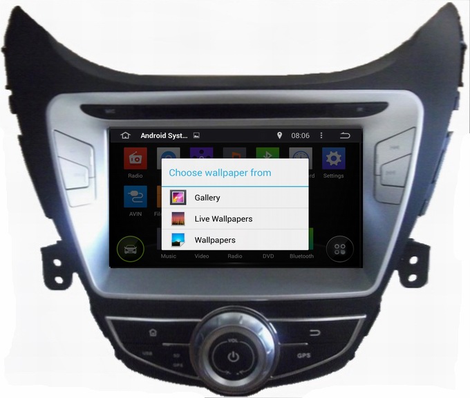Ouchuangbo Car GPS Navigation DVD Multimedia Kit for Hyundai Elantra 2014 Android 4.4 3G Wifi Bluetooth iPod OCB-8058D