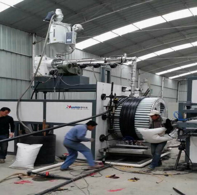 HDPE Hollow Wall Corrugated Pipe Extrusion Line Plastic Extruder/High Efficiency And Low Energy Consumption