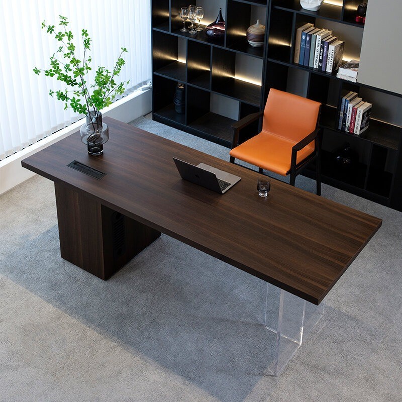 OEM Hotel Bedroom Furniture Office Home Acrylic Legs Computer Desk With Chair Set