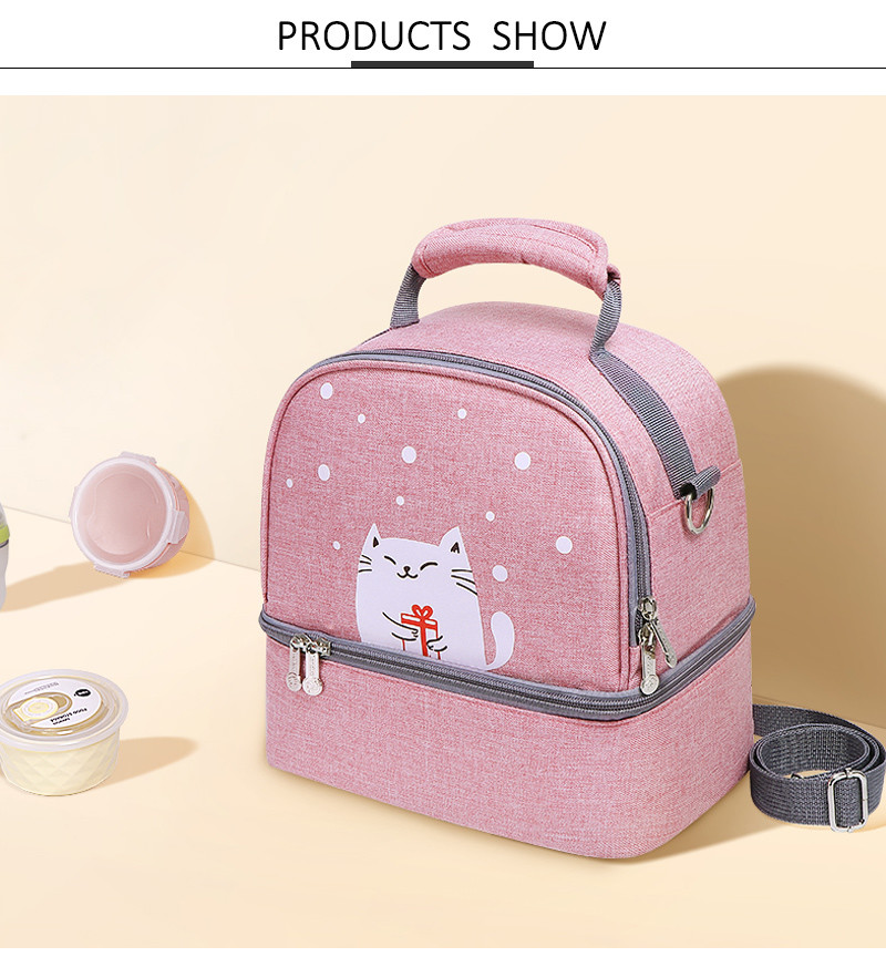 Adjustable Shoulder L24cm Food Cooler Bag for Children