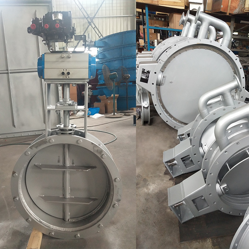 Pneumatic Butterfly Dampers Round High Temperature Industrial Butterfly Dampers