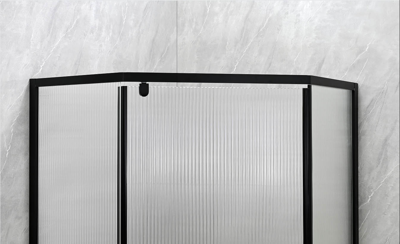 6mm Narrow Reeded Glass With Alum Frame For Modern And Stylish Bathroom