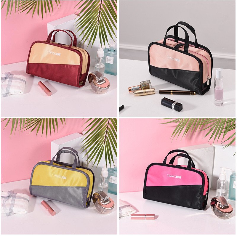 Portable Large Capacity Two Color Cosmetic Travel Makeup Bags