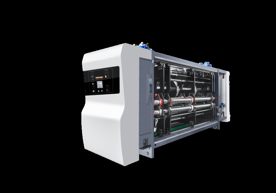 Lead Edge Vacuum Transfer 4 Color Printer Slotter Die Cutter Vibrator Stacker Simple Operation