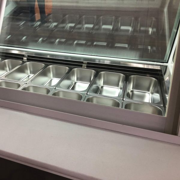 16Pans Commercial Ice Cream Display Freezer Movable For Gelato Shop
