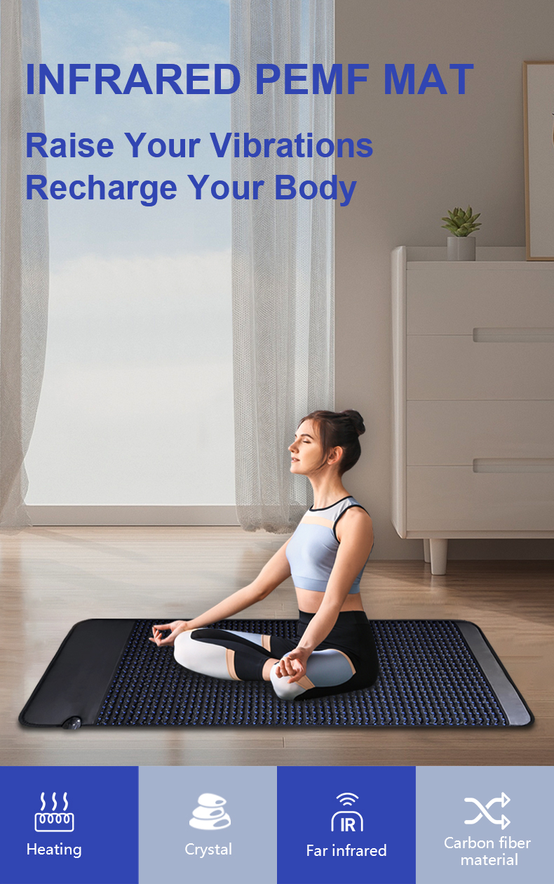 Crystal Jade Far Infrared Heating Mat PEMF Pad For Pain Relief 110V-240V