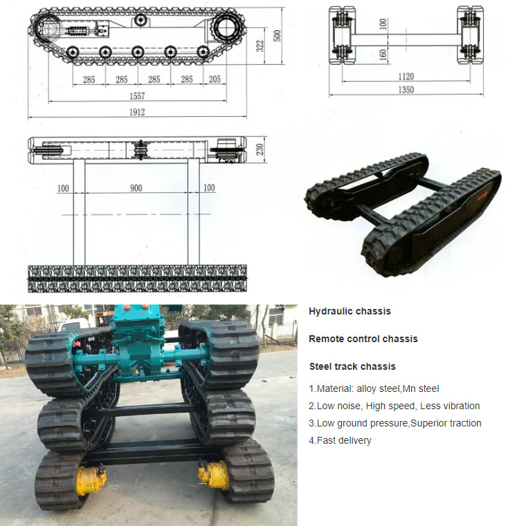 High Durability Engineering Crawler Track Undercarriage For Easy Transportation