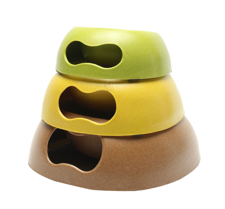 Bamboo Fiber Bone Shaped Dog Bowl Feeder 22cm 200g Food Storage