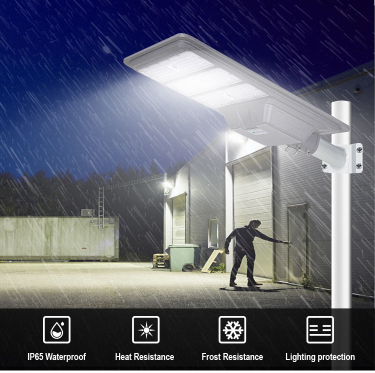 All In One High Power Street Light 200w 300w 400w LiFePO4 Integrated Solar Panel System