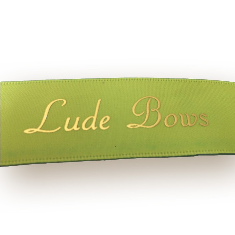 wholesale custom logo gold foil printed satin ribbon