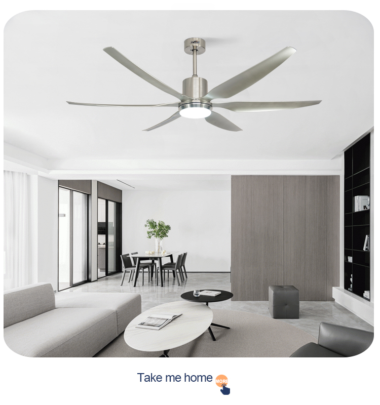 High Speed 66" LED Lighting Ceiling Fan with Pure Copper DC Motor and 6 ABS Blades