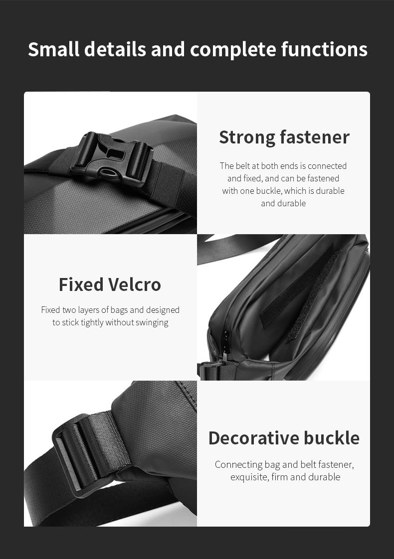 Factory wholesale waterproof Korean design crossbody bag custom fashion trend chest bag men sling bag