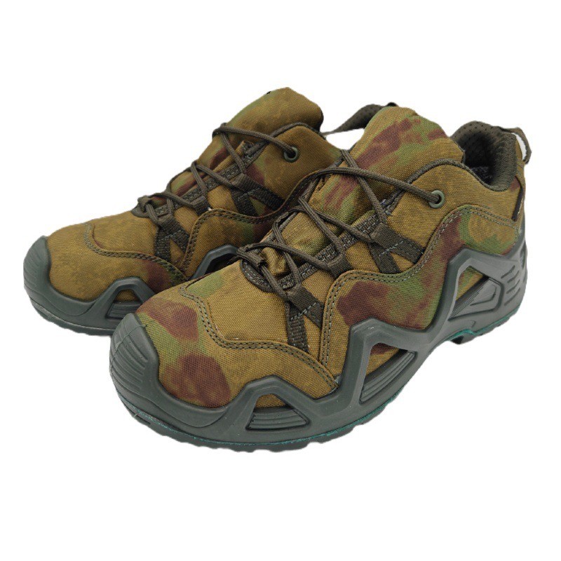 Shock-Absorbent Combat Tactical Boots Durable Leather Flat Heel Ankle-High Shaft
