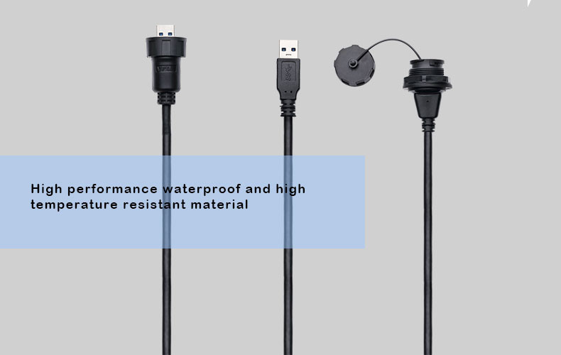 High Quality USB2.0 1.5 A Waterproof Connector Assembled to Different Length Cables