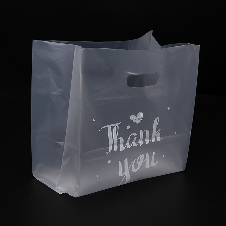 Customized Eco Friendly Tote Bag THANKYOU Plastic Shopping Bag with 50-200microns Thickness