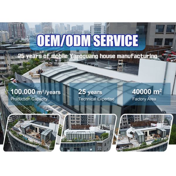 Customized High Snow Load Tempered Glass Mobile Cover Villa Roof for Apartment Terrace Patio & Courtyard Leisure Spaces