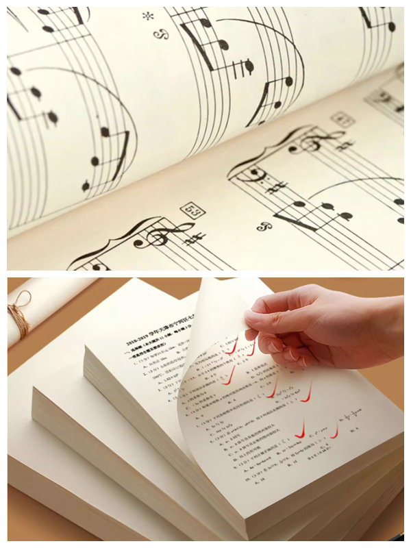 70gram 75gram Uncoated Cream Cardstock Paper For Printing Notebook  21.5 x 27.9cm 