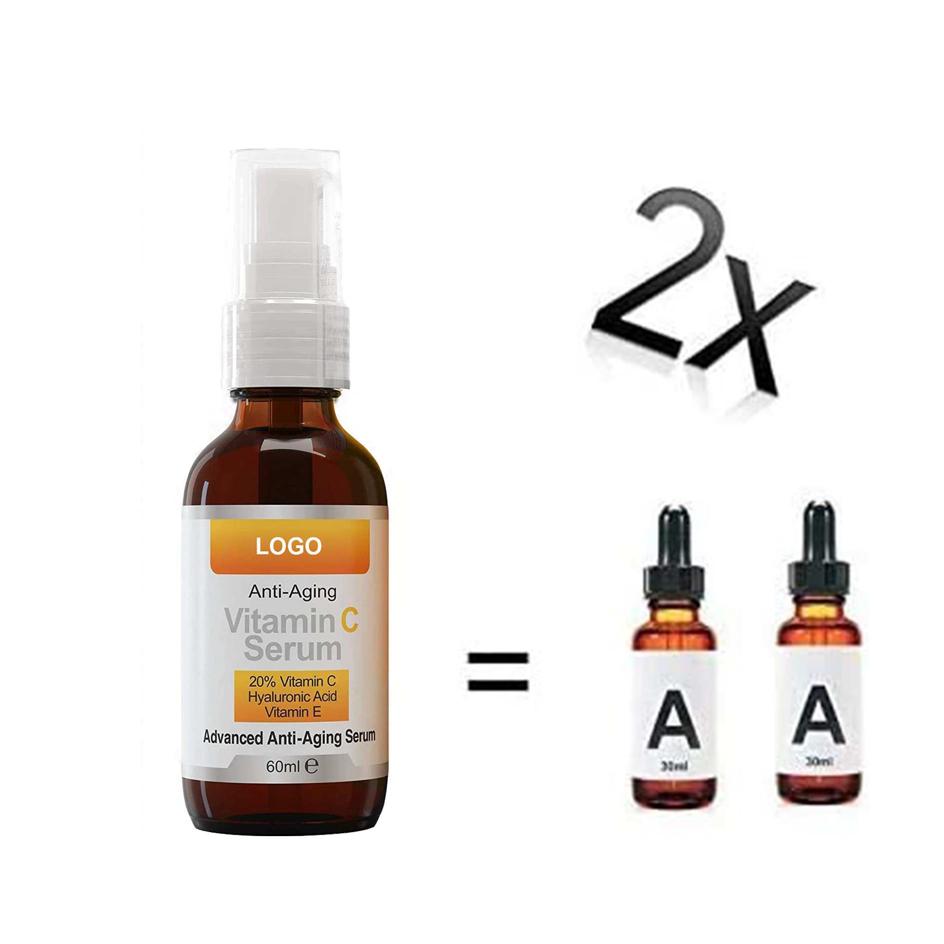 OEM Private Label Vitamin C Serum For Face Skin Whitening Advance Anti Aging Serum