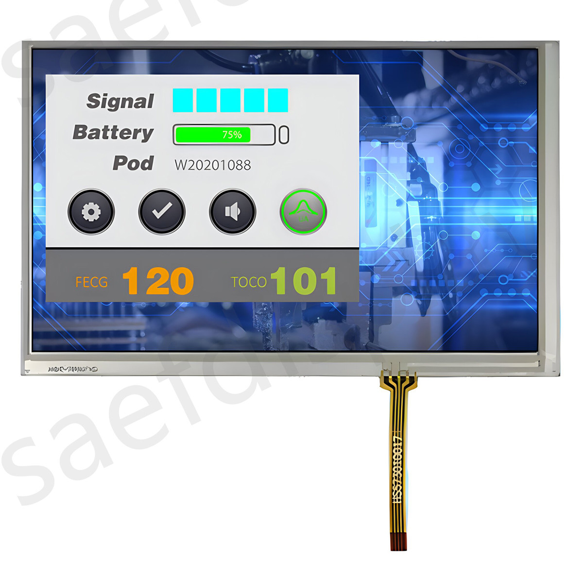 7 Inch TFT LCD Display Innolux AT070TN83 800x480 Dots 40 Pins RGB Interface With RTP