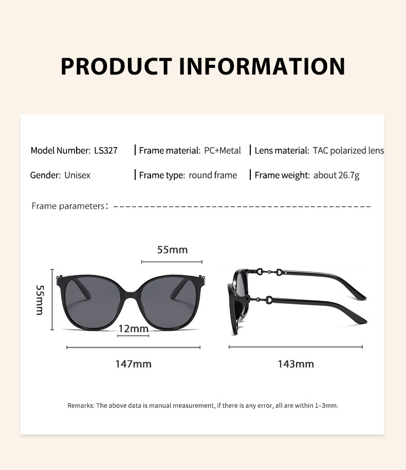 Customized Logo PC Round Metal Sunglasses Unisex Classic Polarized Sunglasses