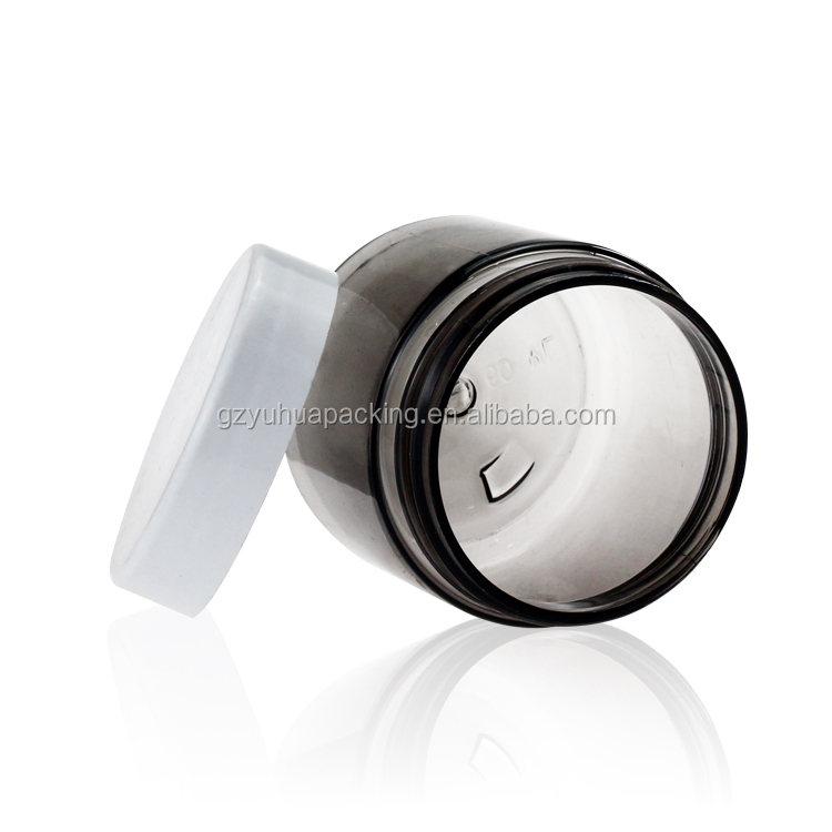 Gray Empty 60ml Plastic Packaging Jars Recyclable For Cosmetic And Food