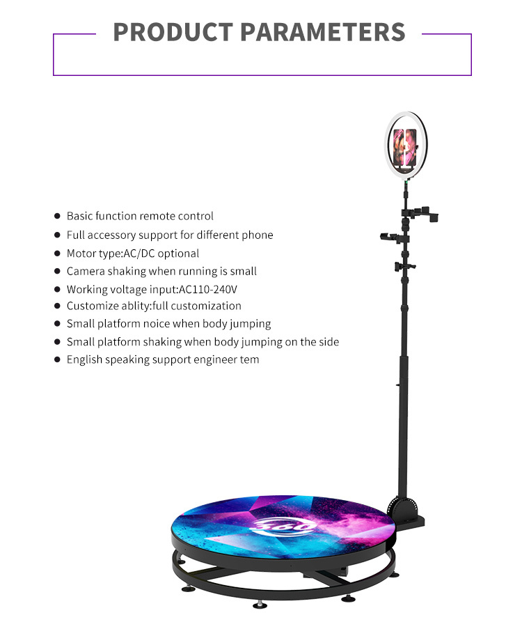 Ring Light LED 360 Photo Booth Slow Motion Rotating For Tiktok Live Stream