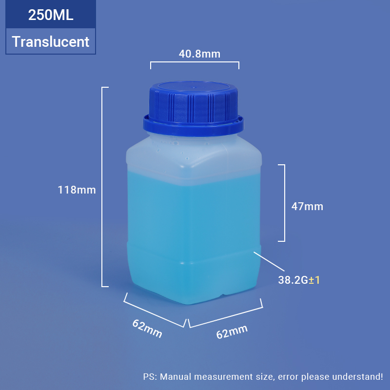250ml 500ml 1L BPA Free Empty Liquid Container for Laboratory Reagent Dispensing